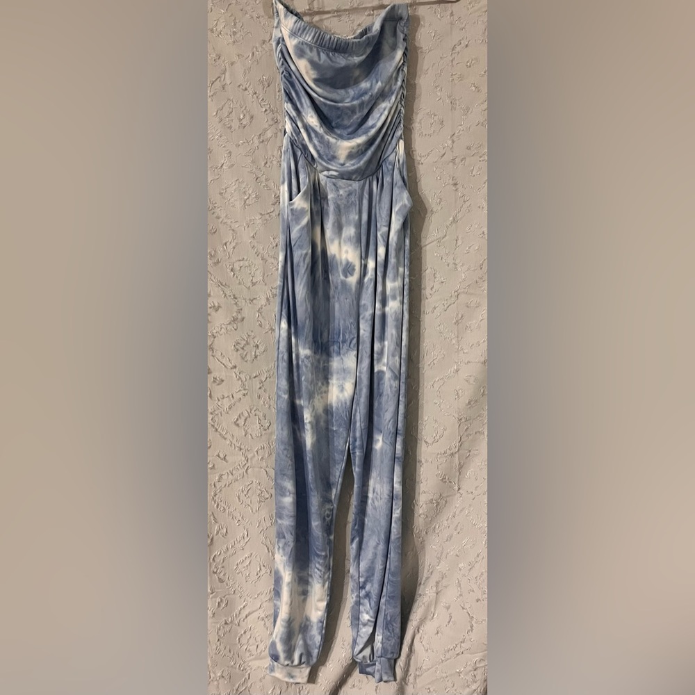 brand- j for justify, size- small, color-light blue and white, never worn.